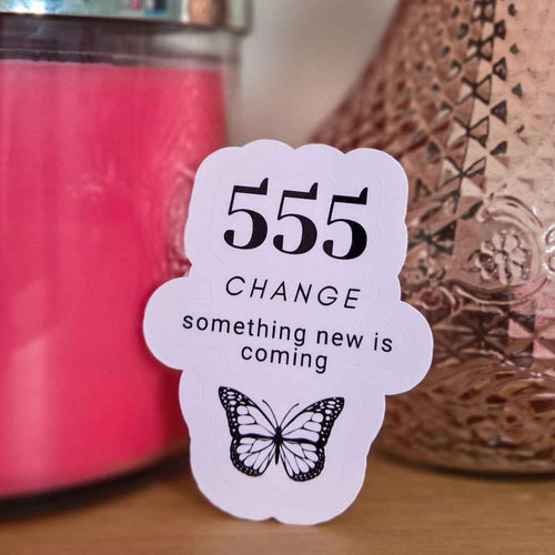 555 Change Angel Number Sticker