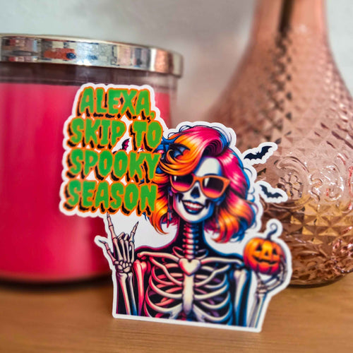 Alexa, Skip to Spooky Season Skeleton Sticker
