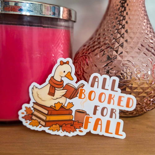 All Booked for Fall Sticker