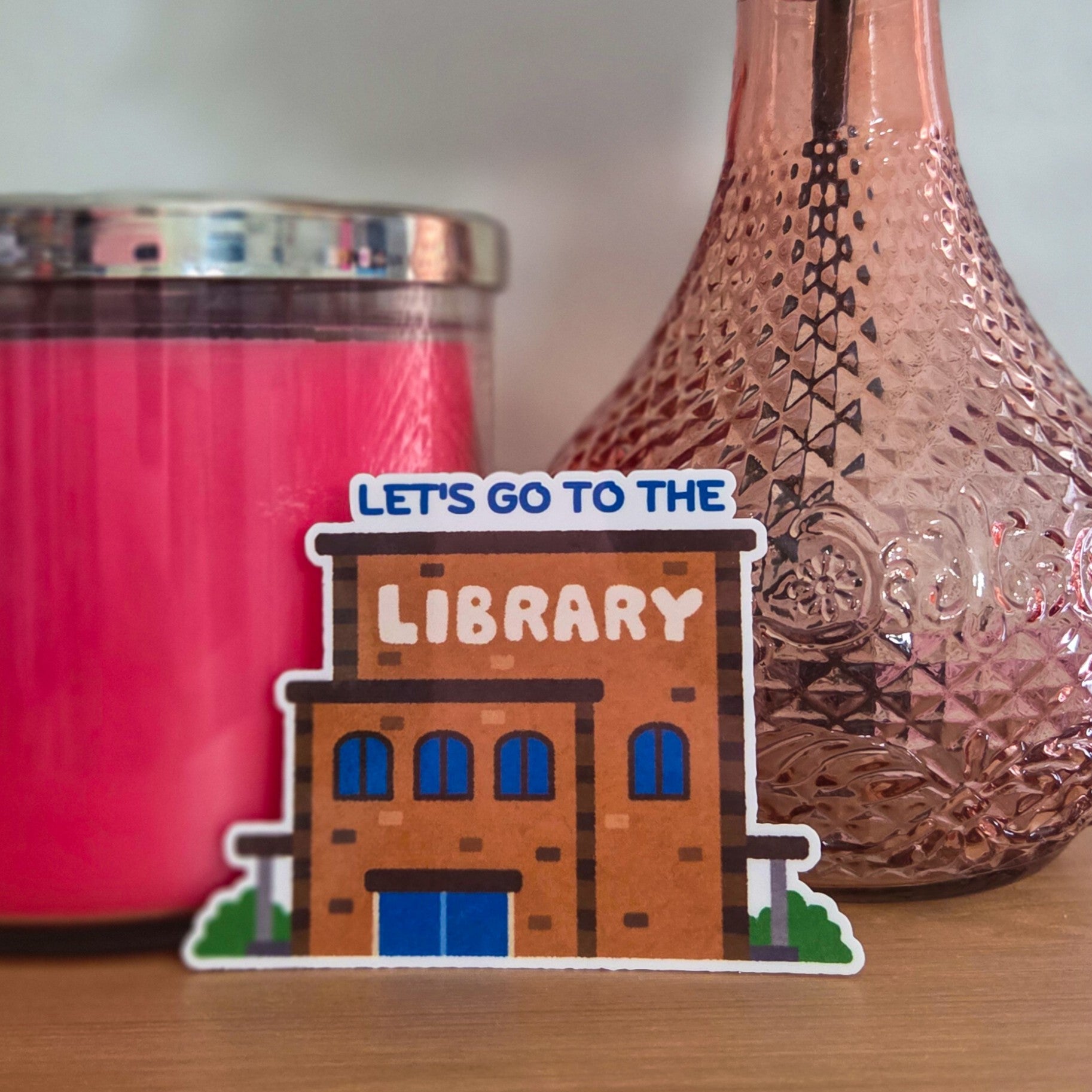 Let's Go to the Library Sticker